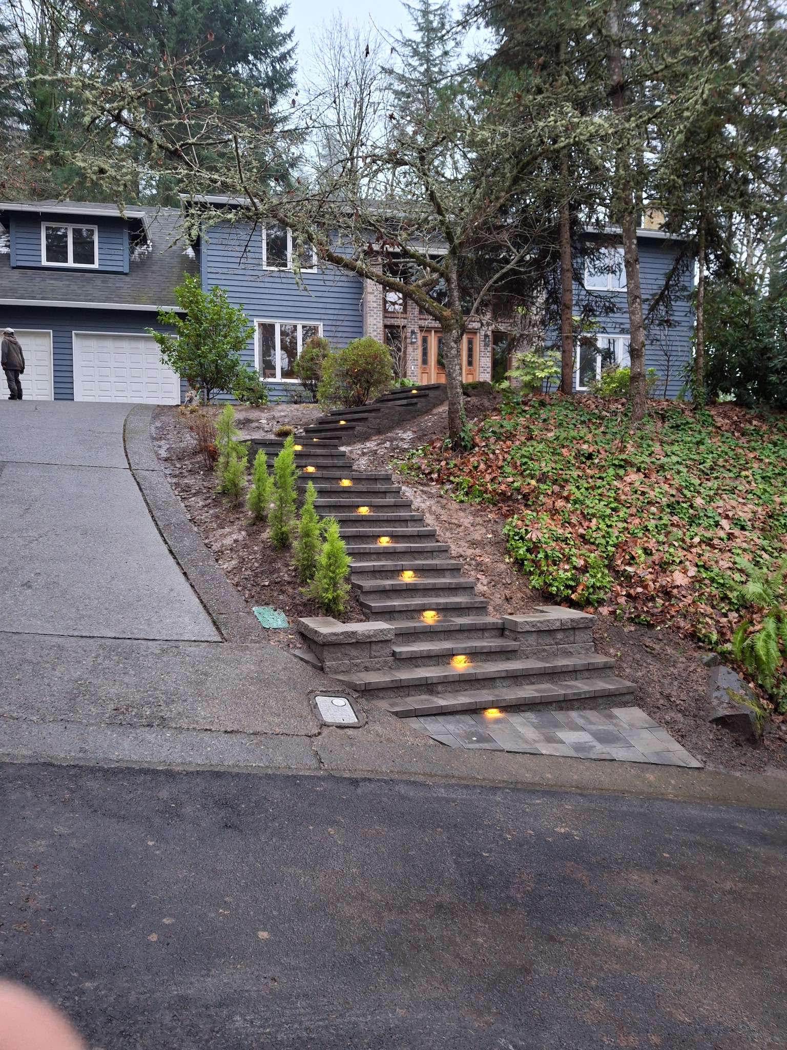 Segmental block retaining wall in the Portland area